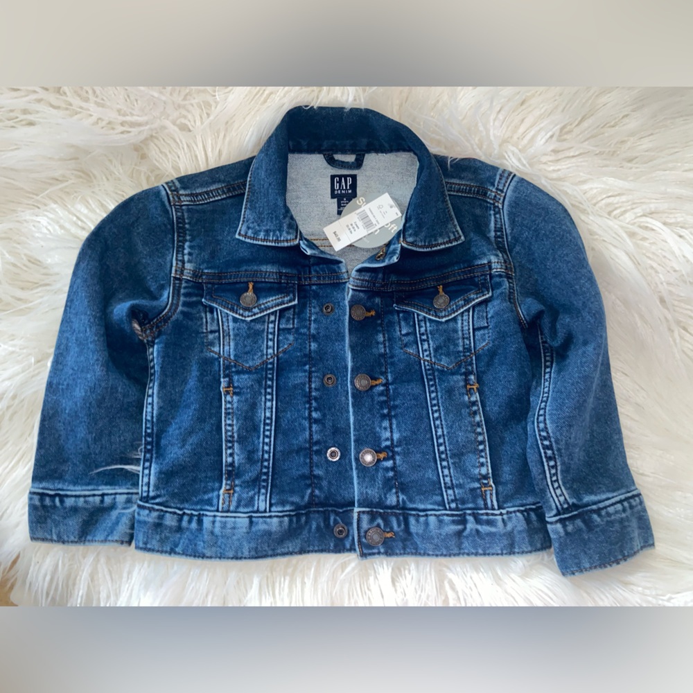GAP Kids Dark Blue Denim Jacket with Button Front